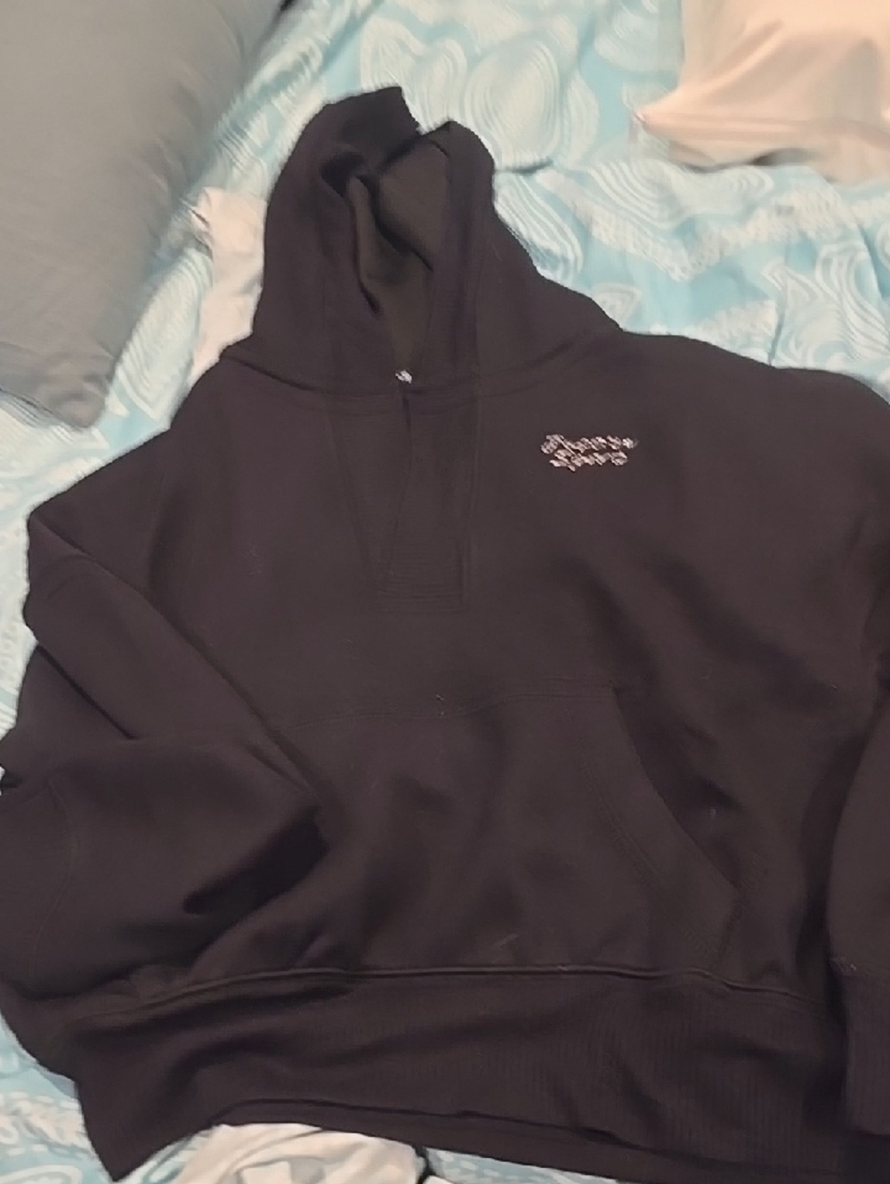❤️10/$30 Nwot Justice Black Pullover with White Logo Print